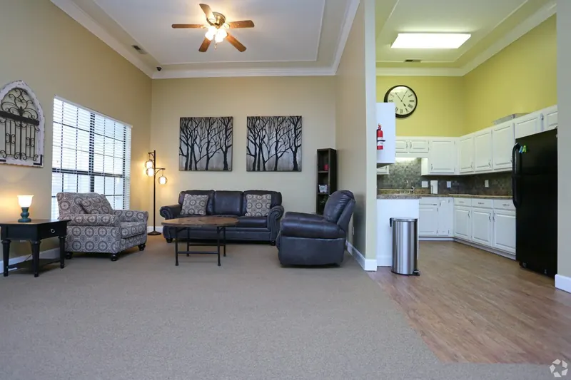Clubroom seating area with sofas